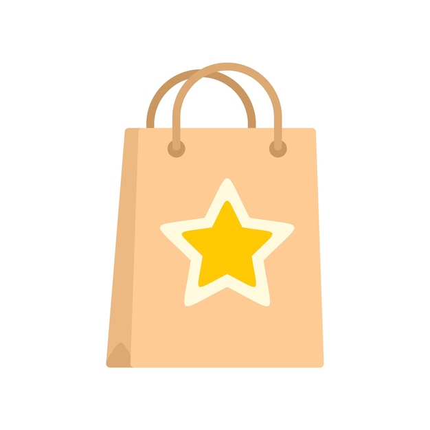 Icono de bolsa de papel de lealtad Ilustración plana del icono de vector de bolsa de papel de lealtad aislado sobre fondo blanco