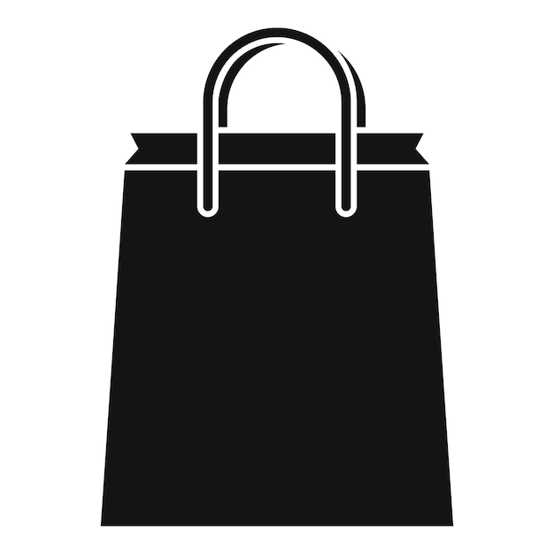 Icono de bolsa de papel vector simple bolso con asa ecológica bolso de mercado