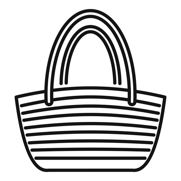 Icono de bolsa de playa a rayas que representa las vacaciones de verano