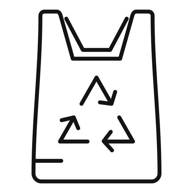 Icono de bolsa de reciclaje de papel vector de contorno Tela ecológica Bolsa de papel con mango