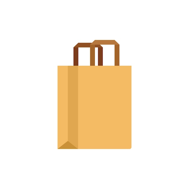 Icono de bolsa de reciclaje vector plano Paquete ecológico Diseño orgánico aislado