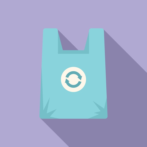 Icono de bolsa de reciclaje vector plano Residuos ecológicos Plástico biodegradable