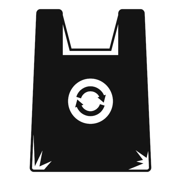 Icono de bolsa de reciclaje vector simple Residuos ecológicos Plástico biodegradable