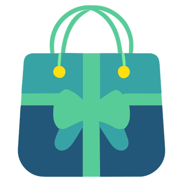 el icono de la bolsa de regalos con formas de colores