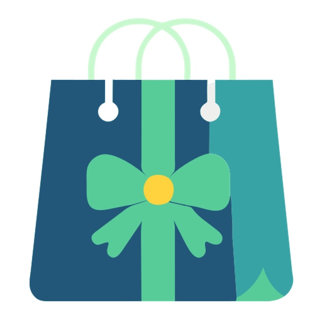 el icono de la bolsa de regalos con formas de colores