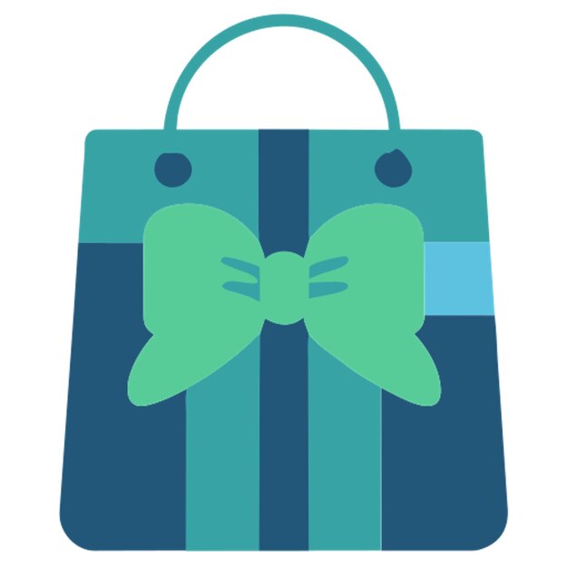el icono de la bolsa de regalos con formas de colores