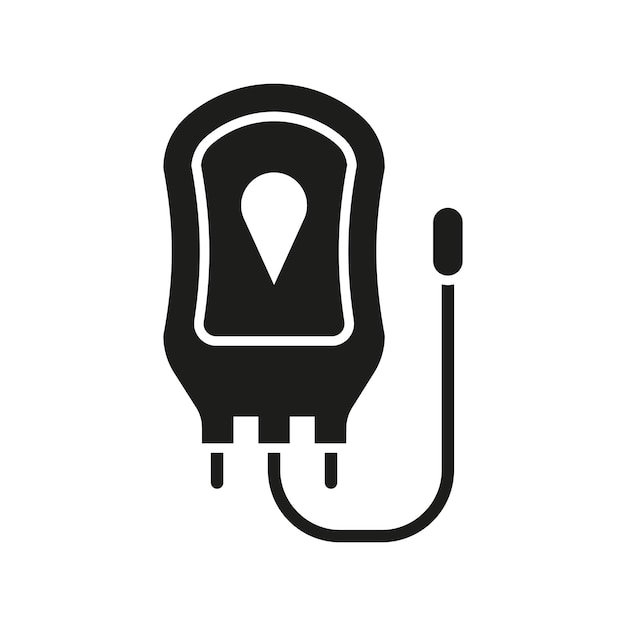 El icono de la bolsa de sangre ofrece un estilo limpio y detallado ideal para la marca