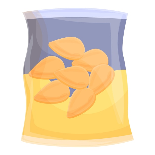 Icono de bolsa de semillas vector de dibujos animados comida para niños girasol natural