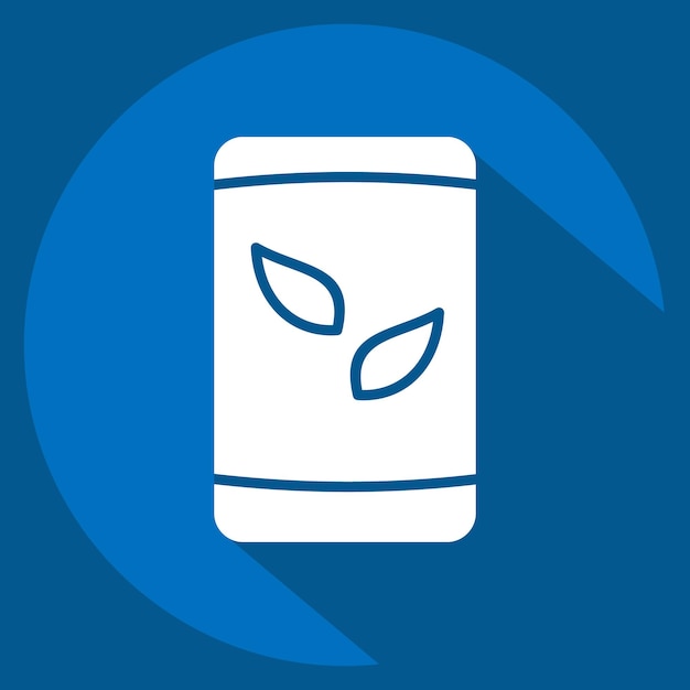 Icono Bolsa de té relacionada con el símbolo del té estilo de sombra larga diseño simple editable