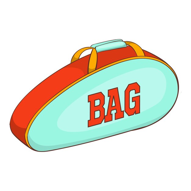 Icono de bolsa de tenis en estilo de dibujos animados aislado sobre fondo blanco Ilustración de vector de símbolo de deporte