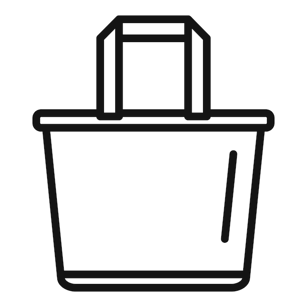 Icono de bolsa textil ecológica vector de contorno Papel de comida Caja de reciclaje