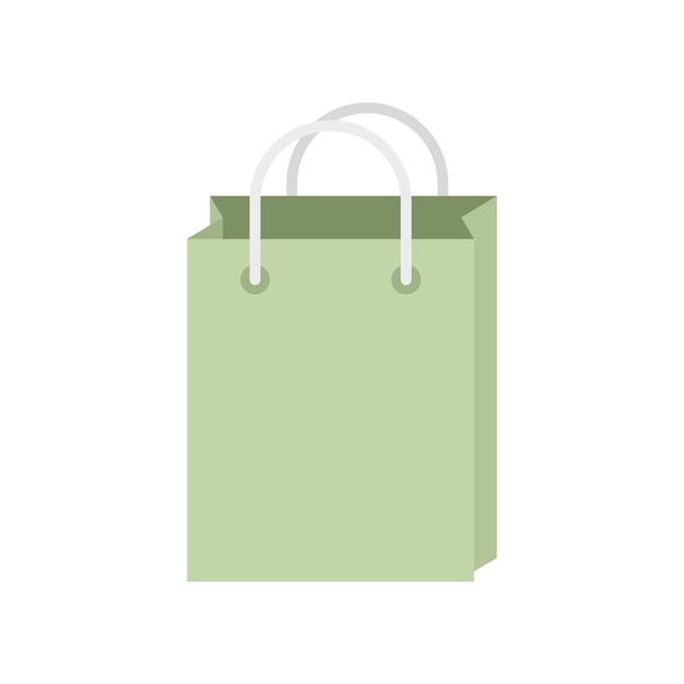 Icono de bolsa de tienda de papel Ilustración plana del icono de vector de bolsa de tienda de papel aislado sobre fondo blanco