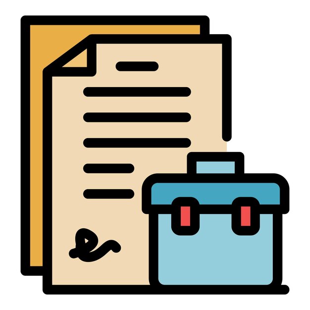 Icono de bolsa de trabajo de la industria Contorno de la bolsa de trabajo vectorial de la industria Icono de color plano aislado