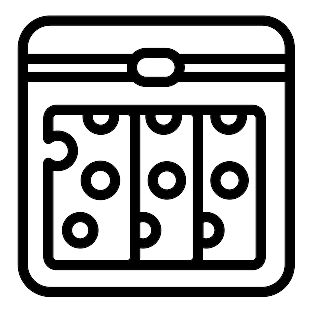 Icono de bolsa de vacío de queso vector de contorno Paquete de alimentos Cocinero de pechuga