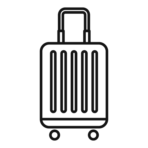 Icono de bolsa de viaje de servicio de habitaciones Icono de vector de bolsa de viaje de servicio de habitaciones de esquema para diseño web aislado sobre fondo blanco