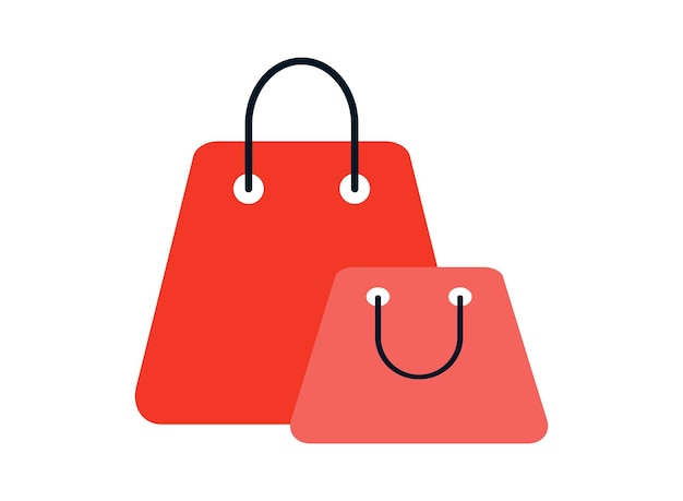 Ícono de bolsas de compras en estilo plano para aplicacións y web Ilustración vectorial