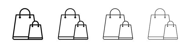 Ícono de las bolsas de compras Signo ilustrativo plano