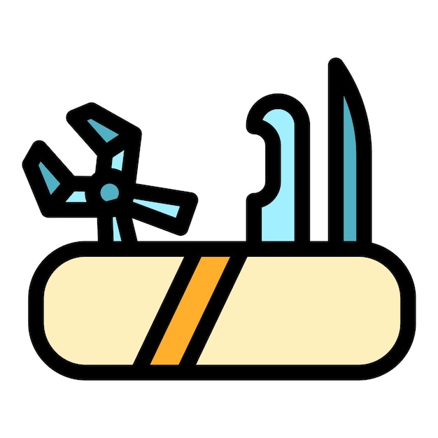 El icono de bolsillo de la herramienta múltiple Esbozo del icono vectorial de la herramienta múltiples Color plano aislado