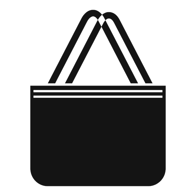 Icono de bolso ecológico simple vector Bolsa de tela Bolsa de algodón reutilizable