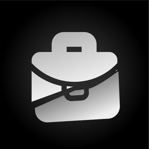 Icono de bolso de mano con fondo oscuro y efecto cortado con imágenes modernas