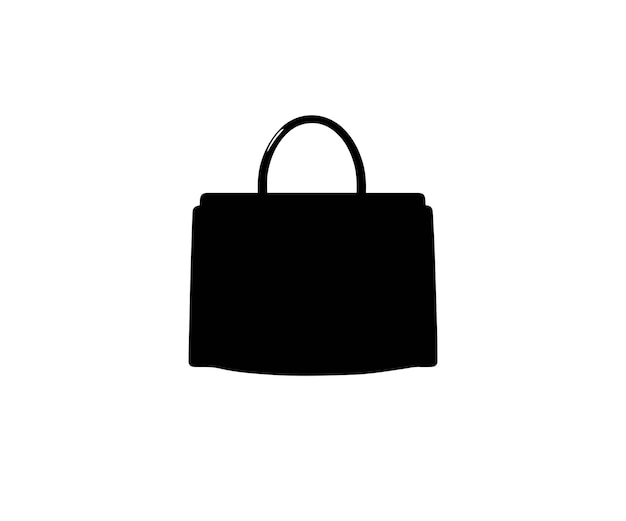 Icono de bolso de mano para mujeres Ilustración en blanco y negro de bolso para mujeres