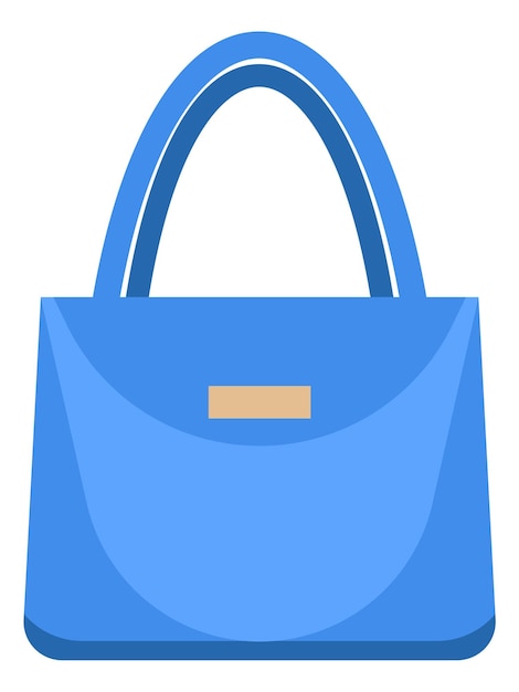Icono de bolso de mano Símbolo de monedero de cuero azul aislado sobre fondo blanco