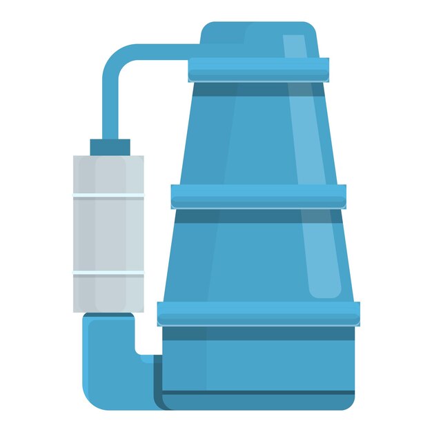 Icono de bomba de agua de filtro. Caricatura de icono de vector de bomba de agua de filtro para diseño web aislado sobre fondo blanco