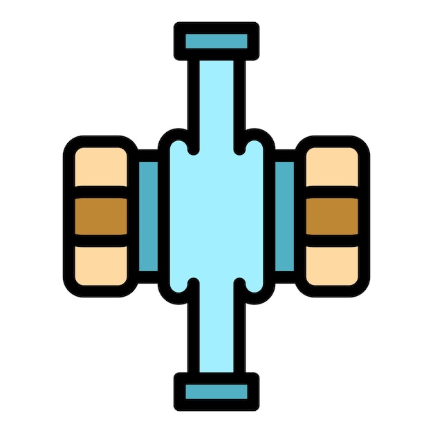 Icono de la bomba de agua del motor Contorno del icono vectorial de la bomba del agua del motor Color plano aislado