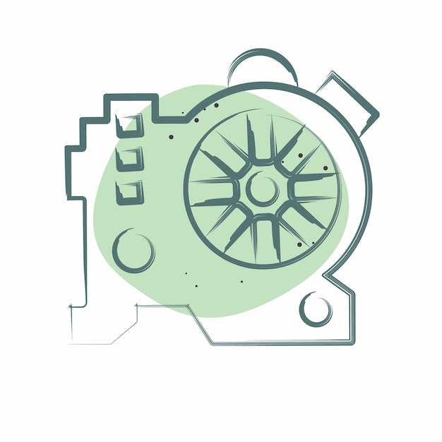 Icono de bomba de agua relacionado con el símbolo de mantenimiento de automóviles Color Spot Estilo diseño simple editable
