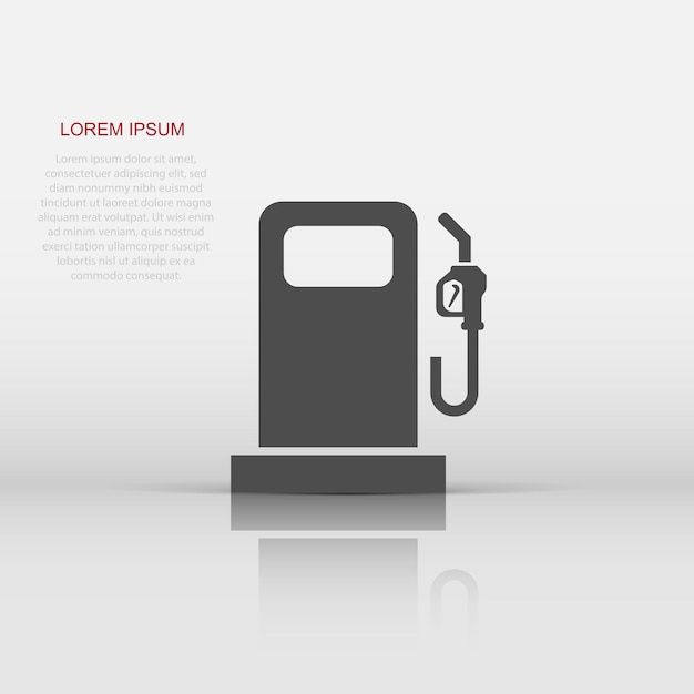 Icono de bomba de combustible en estilo plano Ilustración de vector de signo de gasolinera sobre fondo blanco aislado Concepto de negocio de gasolina