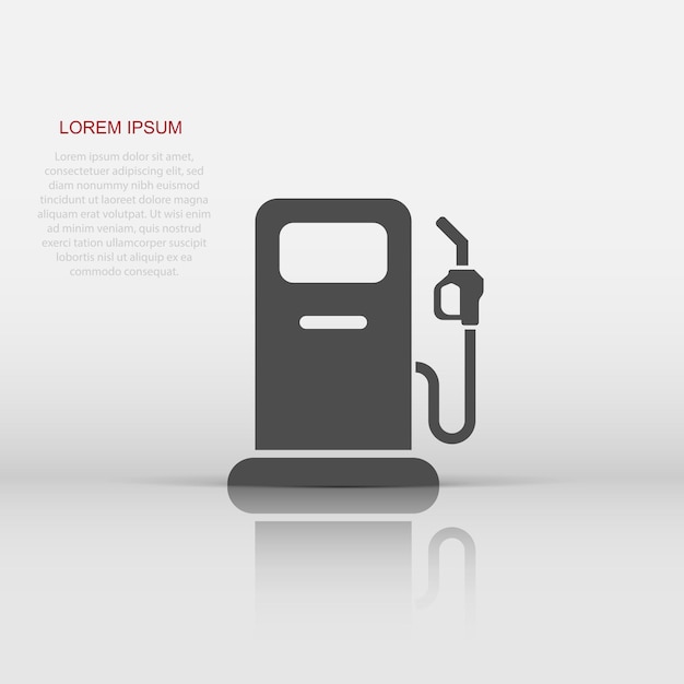 Icono de bomba de combustible en estilo plano Ilustración de vector de signo de gasolinera sobre fondo blanco aislado Concepto de negocio de gasolina
