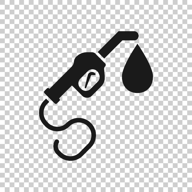 Vector icono de la bomba de combustible en estilo plano ilustración vectorial del letrero de la gasolinera en un fondo blanco aislado concepto de negocio de la gasolina