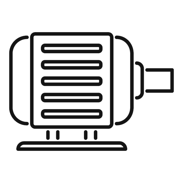 Icono de bomba de estación vector de contorno Sistema de motor Motor eléctrico