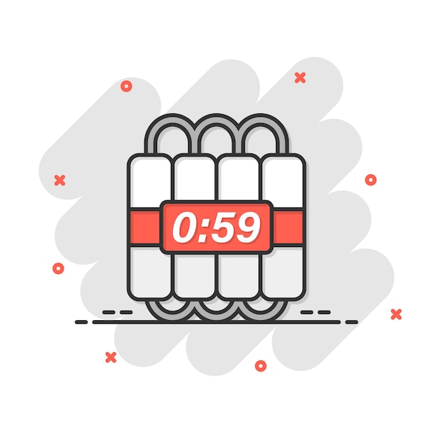 Icono de bomba en estilo plano Ilustración de vector de dinamita sobre fondo blanco aislado Concepto de negocio C4 tnt
