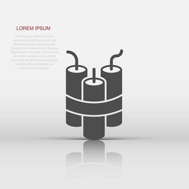 Icono de bomba en estilo plano Ilustración de vector de dinamita sobre fondo blanco aislado concepto de negocio C4 tnt