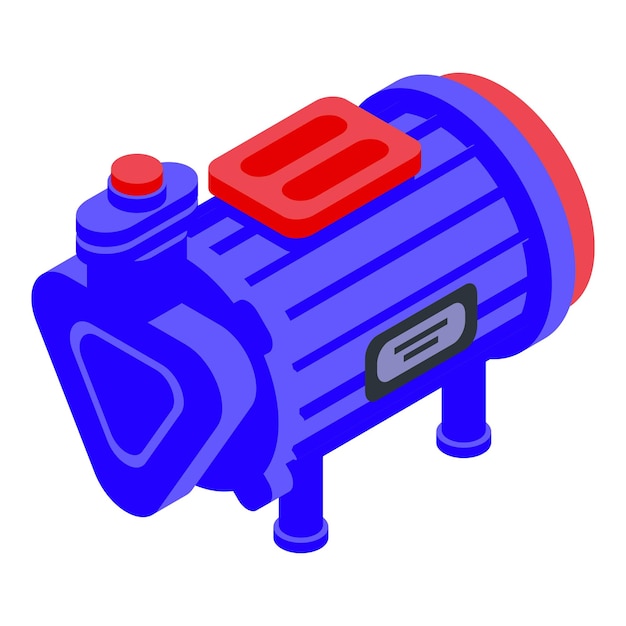 Icono de bomba industrial Isométrica del icono de vector de bomba industrial para diseño web aislado sobre fondo blanco