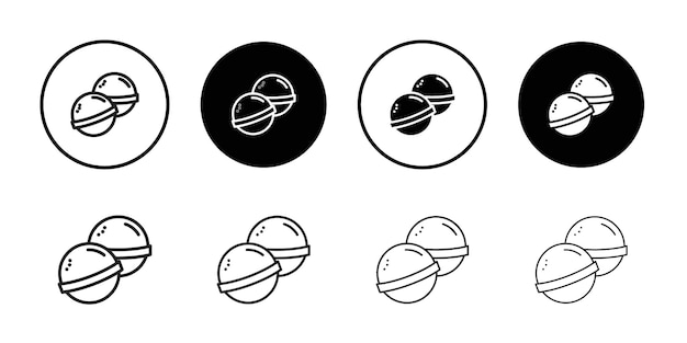 Icono de la bomba de sales de baño Conjunto de ilustraciones de líneas delgadas
