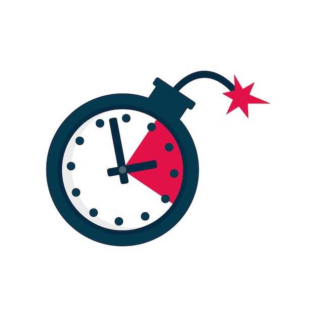 Icono de bomba de tiempo límite Ilustración plana del icono de vector de bomba de tiempo límite aislado sobre fondo blanco
