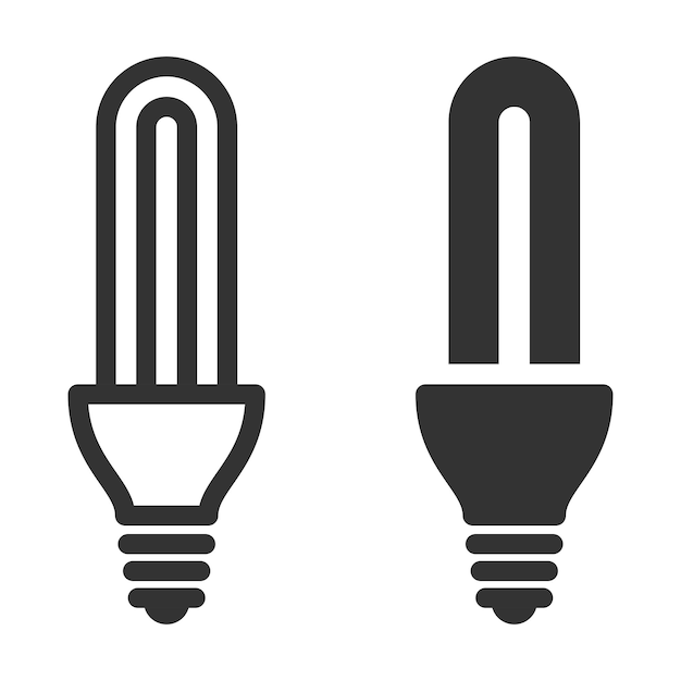 Icono de bombilla de ahorro de energía simple establecido en un estilo plano moderno