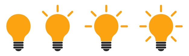 Icono de bombilla Bombilla simple Ilustración vectorial