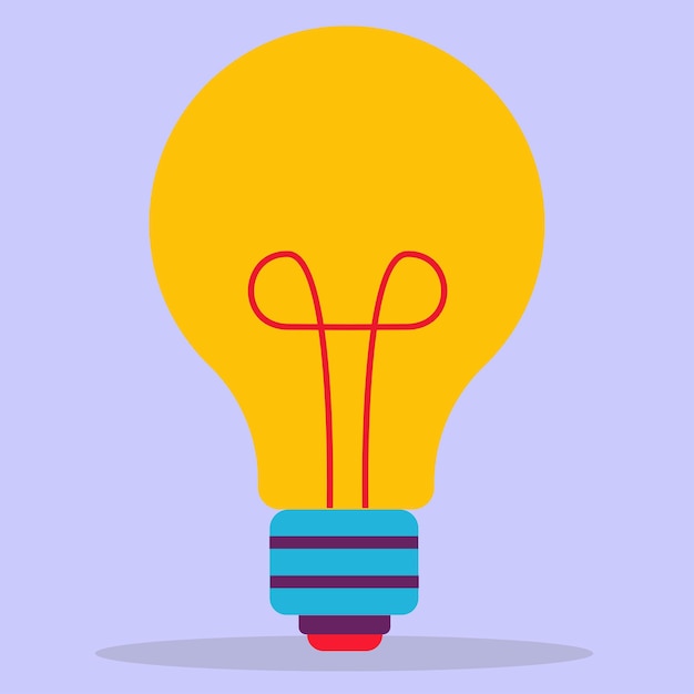 Icono con una bombilla. Diseño plano, icono de bombilla. Ilustración del símbolo de la idea.
