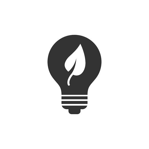 Icono de bombilla en estilo plano Ilustración de vector de bombilla sobre fondo blanco aislado Concepto de negocio de signo de lámpara de energía