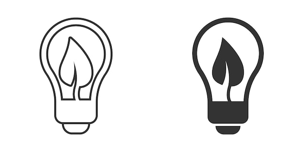 Icono de bombilla en estilo plano Ilustración de vector de bombilla sobre fondo blanco aislado Concepto de negocio de signo de lámpara de energía