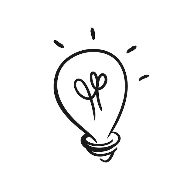 Icono de bombilla en estilo plano ilustración de vector de idea sobre fondo blanco aislado concepto de negocio de idea vector eps 10