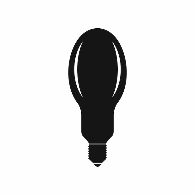 Icono de bombilla en estilo sencillo sobre un fondo blanco.