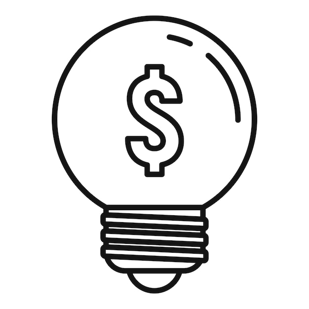 Icono de bombilla de idea de crowdfunding Icono de vector de bombilla de idea de crowdfunding de esquema para diseño web aislado sobre fondo blanco