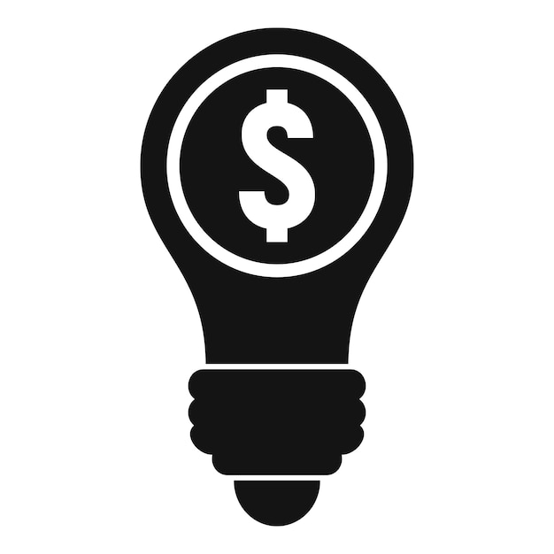 Icono de bombilla de idea financiera Ilustración simple del icono de vector de bombilla de idea financiera para diseño web aislado sobre fondo blanco