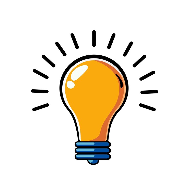 Icono de bombilla de idea vectorial