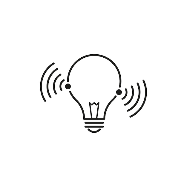 Icono de bombilla led Wifi Fidelidad de luz Bombilla de tecnología de comunicación inalámbrica Bombilla de internet LiFi