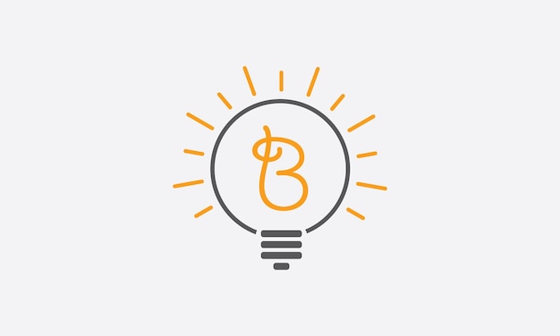 Icono de la bombilla letra B Símbolo de la idea Ilustración vectorial en un estilo plano